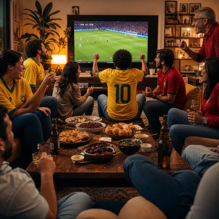 A relação entre encontros festivos, culinária típica e transmissões esportivas